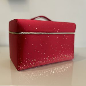 كيف لوازم آرايش سايز بزرگ برند استي لادرEstee lauder Train case red makeup bag